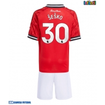 Camisa de Futebol Manchester United Benjamin Sesko #30 Equipamento Principal Infantil 2025-26 Manga Curta (+ Calças curtas)